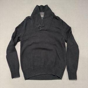 Banana Republic Black Knit Shawl Collar Pullover Sweater Men's Small RN 54023